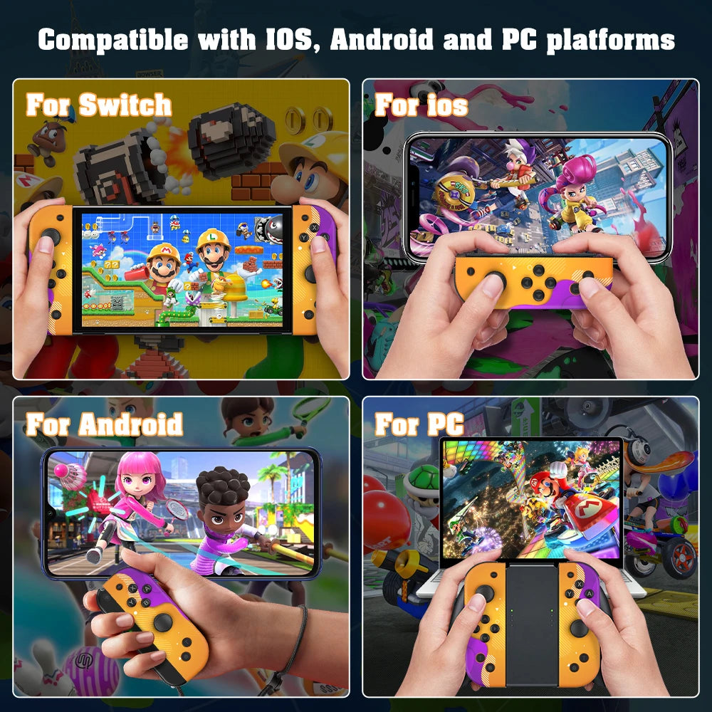 适用于 Switch/LED Lite 游戏手柄的无线适用于 IOS/Android 蓝牙手机游戏 PC 控制器游戏手柄唤醒操纵杆 6 轴控制台
