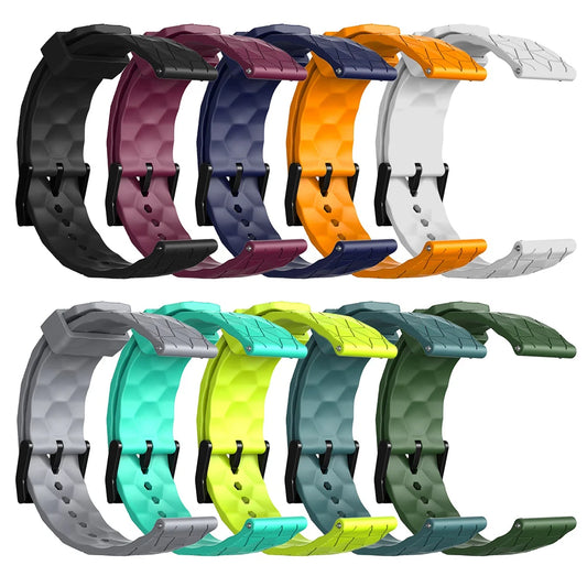 20mm 22mm Sports Football Pattern Silicone Watch Straps For Samsung Galaxy Watch 6 5 Pro 44mm 40mm 4 6 Classic 43mm 47mm Band