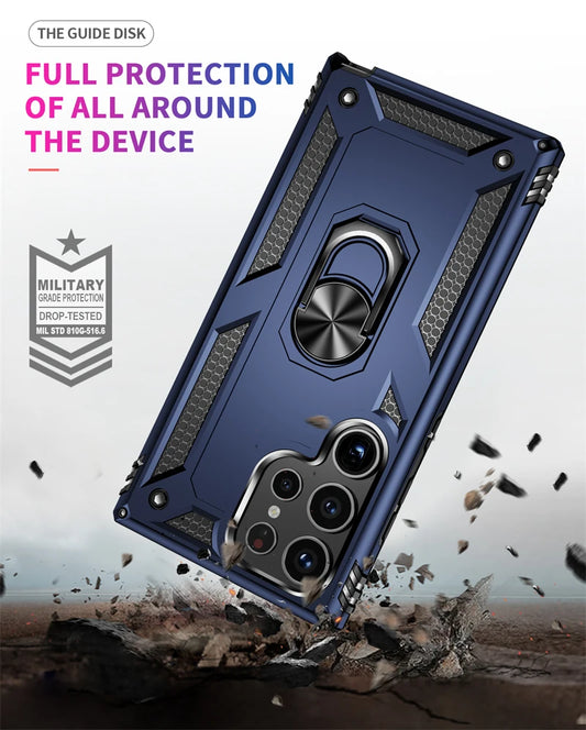 For Samsung Galaxy S24 Ultra Case Magnetic Stand Ring Phone Case For Samsung S24 + Plus S 24 Ultra Shockproof Armor Back Cover