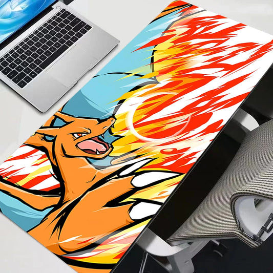 Gaming Mouse Pad P-pokemon Charizard Home New HD Pc Mousepad XXL keyboard pad Non-Slip Office Carpet Laptop Mice Pad Gift