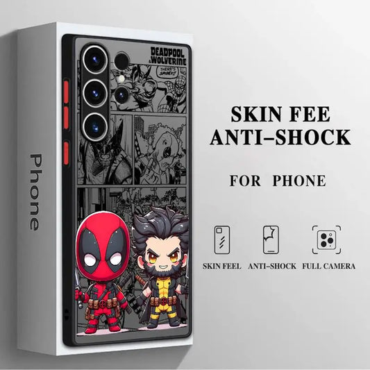 Deadpoolll  And Wolverineee Matte Phone Case for Samsung Galaxy S24 Ultra S23 S22 S21 Plus S20 FE Note 20 Ultra 10Plus