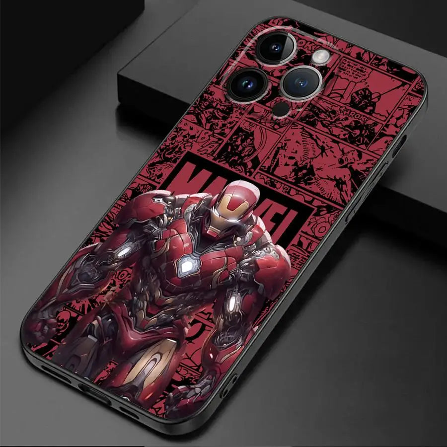 Phone Case for iPhone 16 13 Pro 11 12 Mini XS X 15 Pro Max XR SE 14 7 8 Black Soft Back