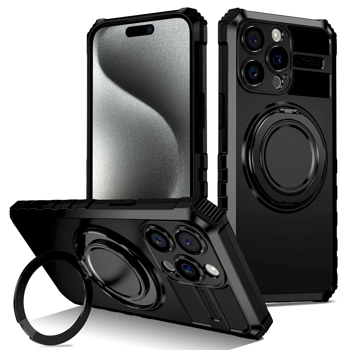 Luxury Shockproof Armor Case For iPhone 16 15 14 13 12 11 Pro Max 16Pro 15Pro 14Pro For Magsafe Mag Safe Wireless Charge Cover
