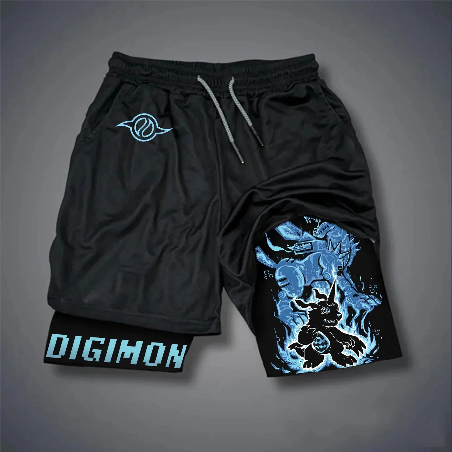Digimon Peripheral Products Digital Monster Print Men's Shorts Streetwear GYM Sports Men's 2025 Summer Fashion Street Shorts