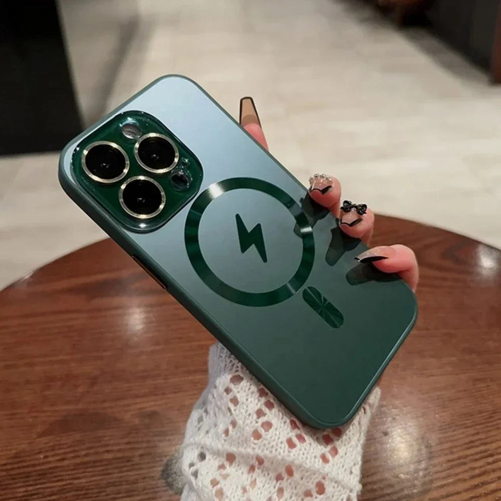 Luxury AG Slim Matte Magsafe Case for iPhone 11 12 13 14 15 16 Pro Max 16 Plus 15Pro Magnetic Wireless Charging Hard Back Cover