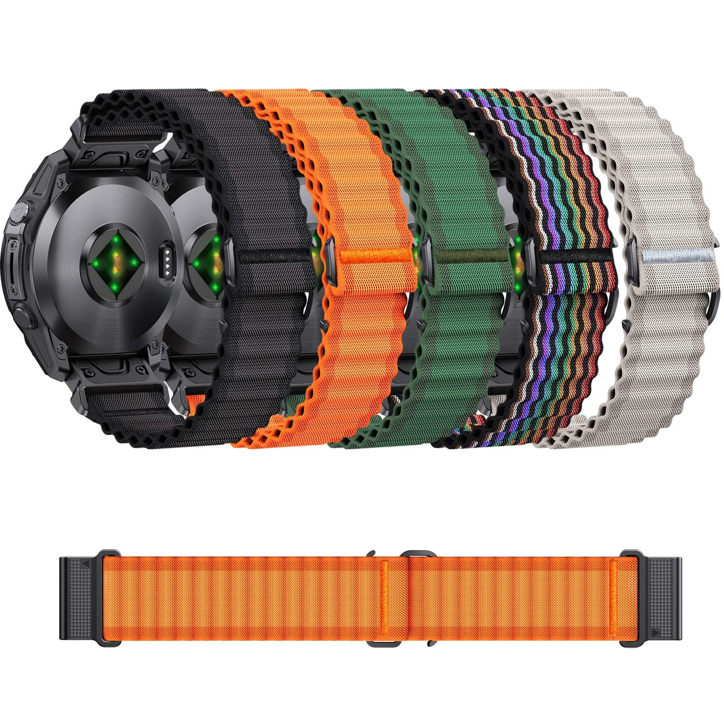 QuickFit 26mm 22mm Two Tone Nylon Strap For Garmin Fenix E 8 7X 7 6 6X/Epix Pro Gen 2 51mm 47mm/Tactix Watch Band Accessories