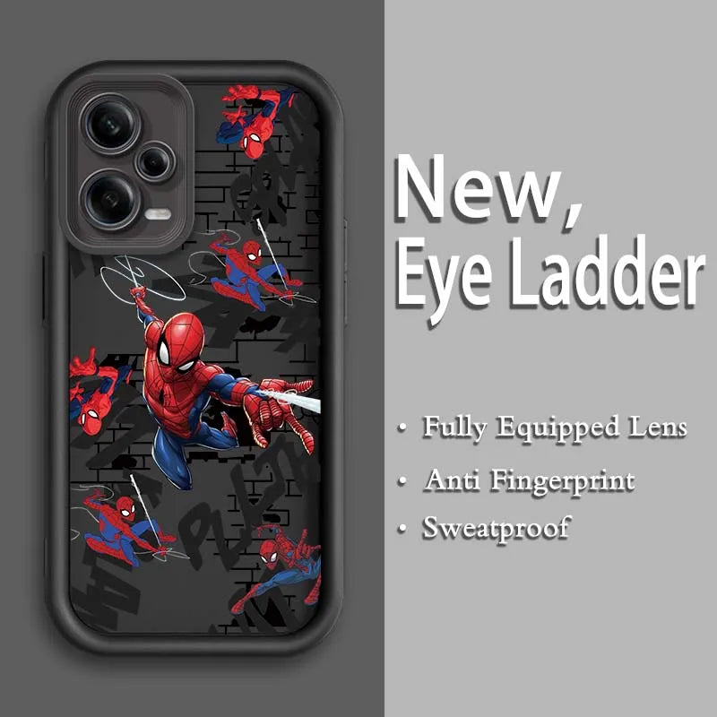 Marvel Groot Spider-Man Art For Xiaomi Redmi Note 14 13 13R 12 12R 11 11E 11T 11S Pro Plus 4G 5G Eye Ladder Soft Phone Case