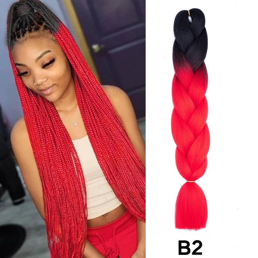 Jumbo Braiding Hair Synthetic Crochet Braids Hair Knotless Braids For Box Braids Senegales Tribal Braids Yaki Hair Extensions