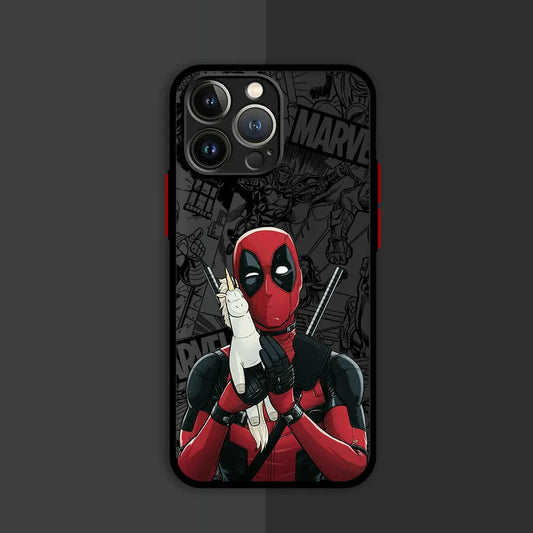 Marvel Deadpool Hard PC Luxury Matte Cover Case for iPhone 16 15 XR X 14 16 Plus XS Max 13 Mini 15 16 Pro Max 12 11 Pro 12 Pro