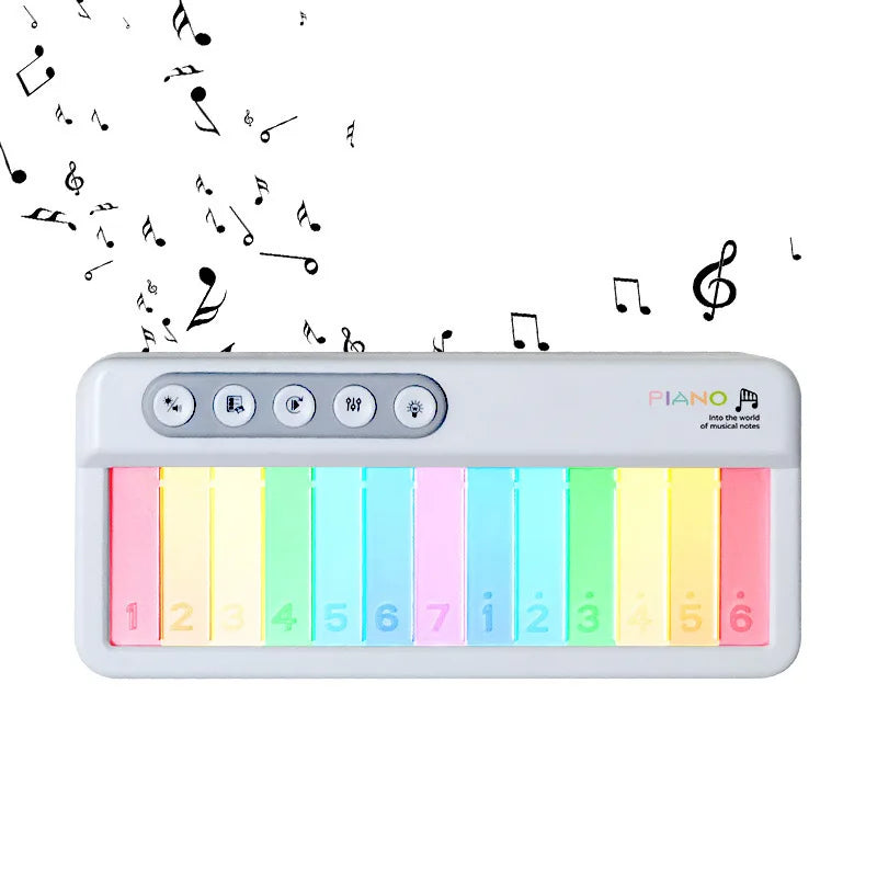 Children Touch Screen Electronic Piano Music Toy with Colour Light Touch Screen Musical Instrument Toys for Kids Education Gifts