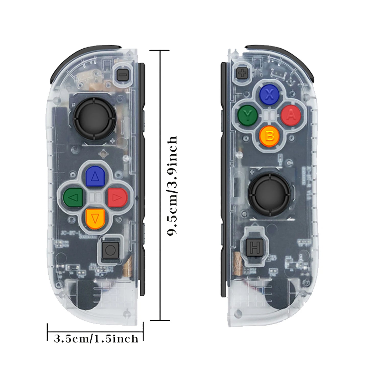 Replacement Wireless Joycons Controller for Switch/Lite/OLED with Motion Sensing/Dual Vibration/Gyro Axis, Includes Comfort Grip