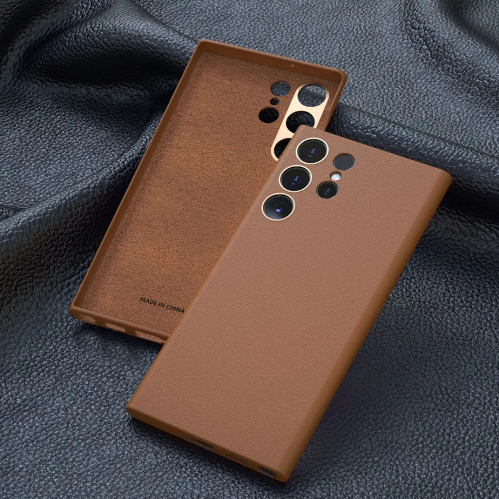 HOCE Luxury PU Leather Phone Cases For Samsung Galaxy S24 S23 Plus Ultra Full Protection High Quality Leather Cover For S22Ultra