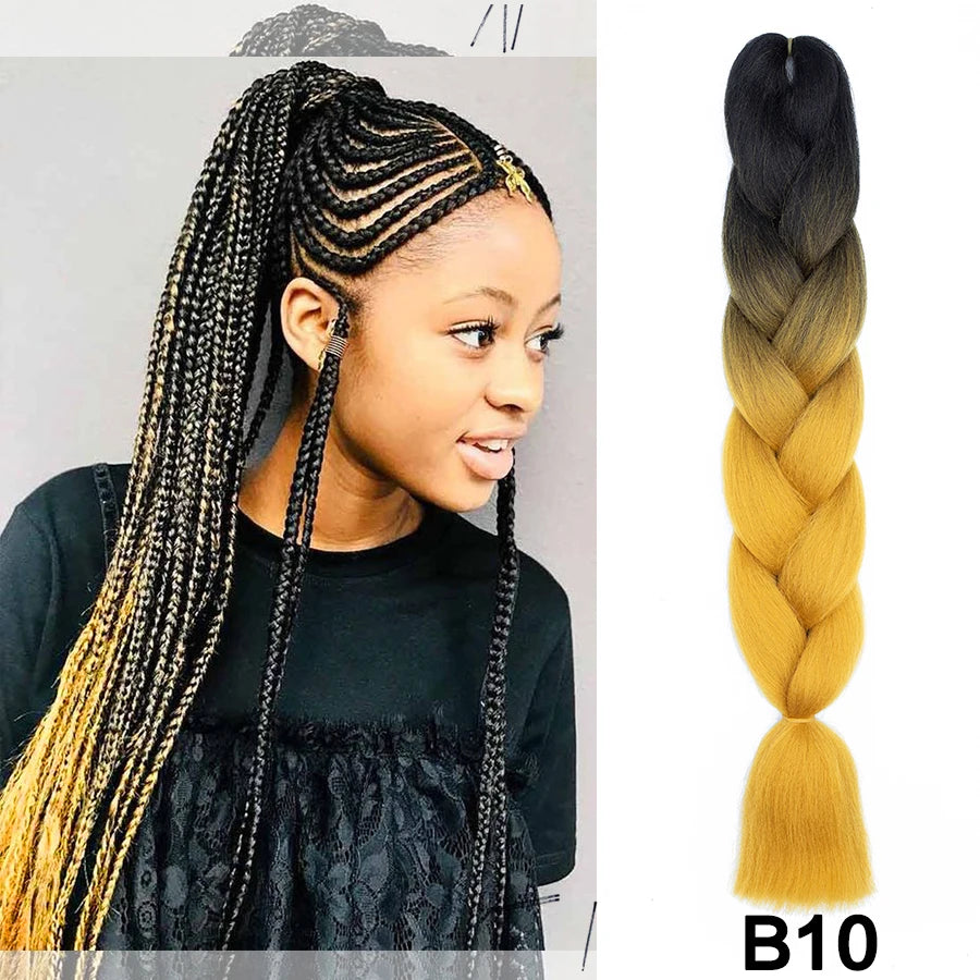 Jumbo Braiding Hair Synthetic Crochet Braids Hair Knotless Braids For Box Braids Senegales Tribal Braids Yaki Hair Extensions