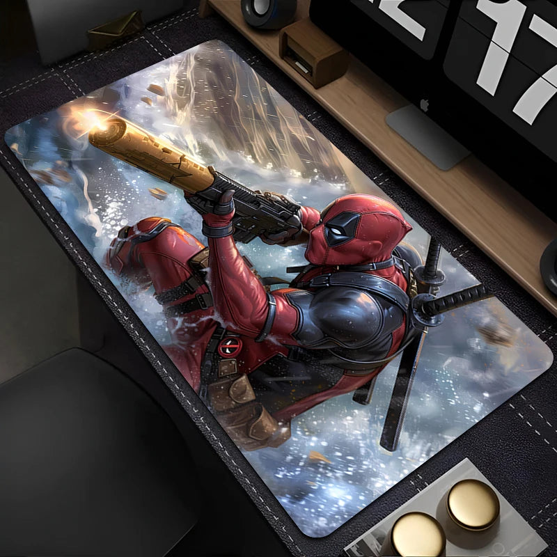 Marvel Deadpool Anime Mouse Pad Office PC Gamer Cabinet Mouse Mat Laptop 900x400 Keyboard Mousepad Extended Desk Mat Cool Carpet