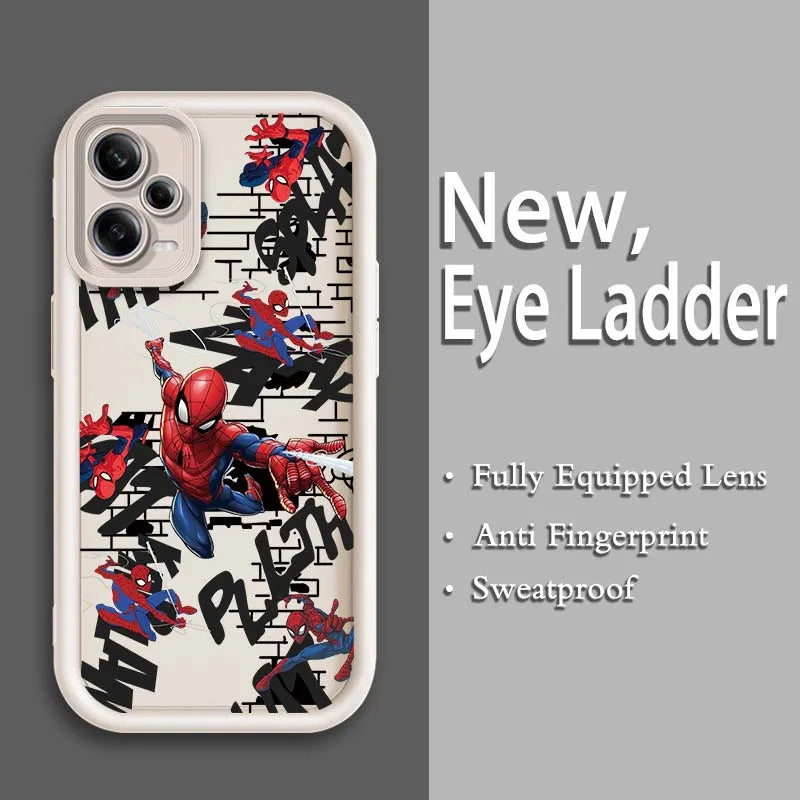 Marvel Groot Spider-Man Art For Xiaomi Redmi Note 14 13 13R 12 12R 11 11E 11T 11S Pro Plus 4G 5G Eye Ladder Soft Phone Case
