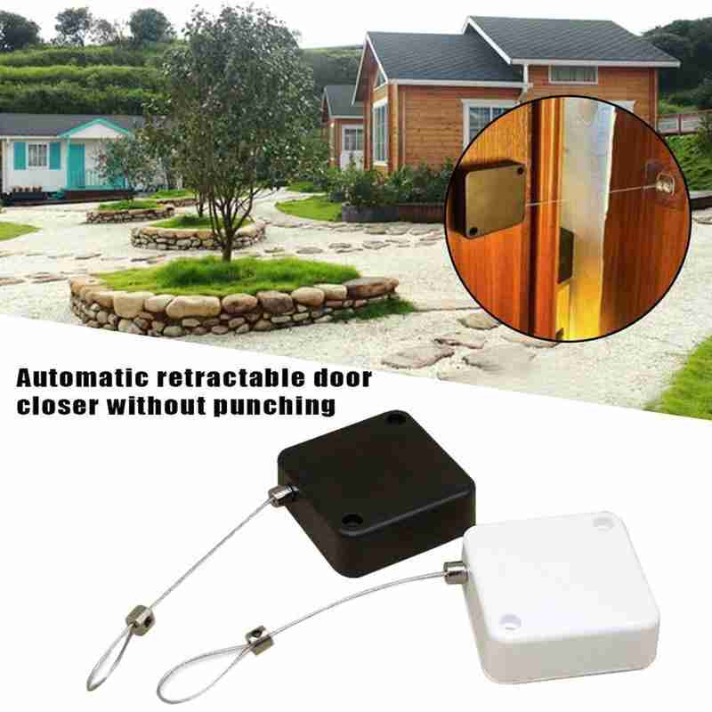 Automatic door closer for sliding door in black and white, suitable for home improvement without punching
