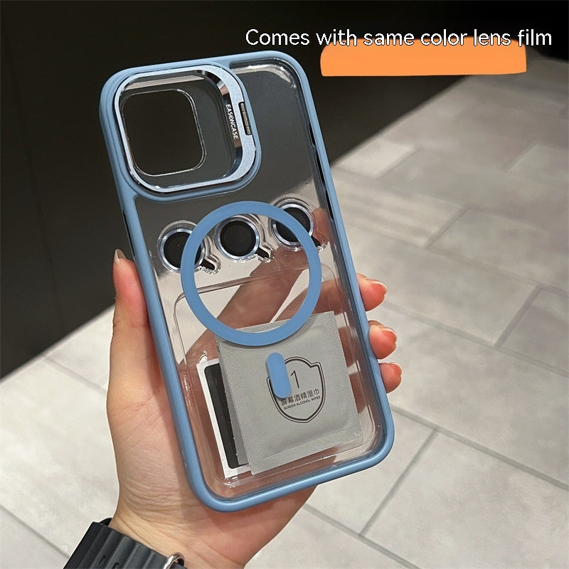 iphone 15 Lens Invisible Bracket Phone Case Magnetic Suction
