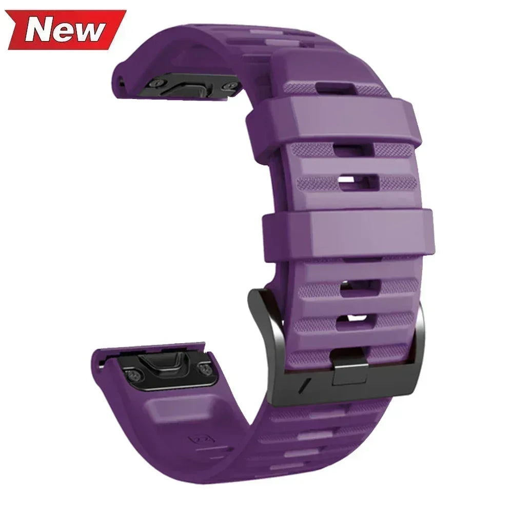 NS Superstore purple silicone Garmin Instinct 2X replacement band with textured adjustable strap and metal buckle