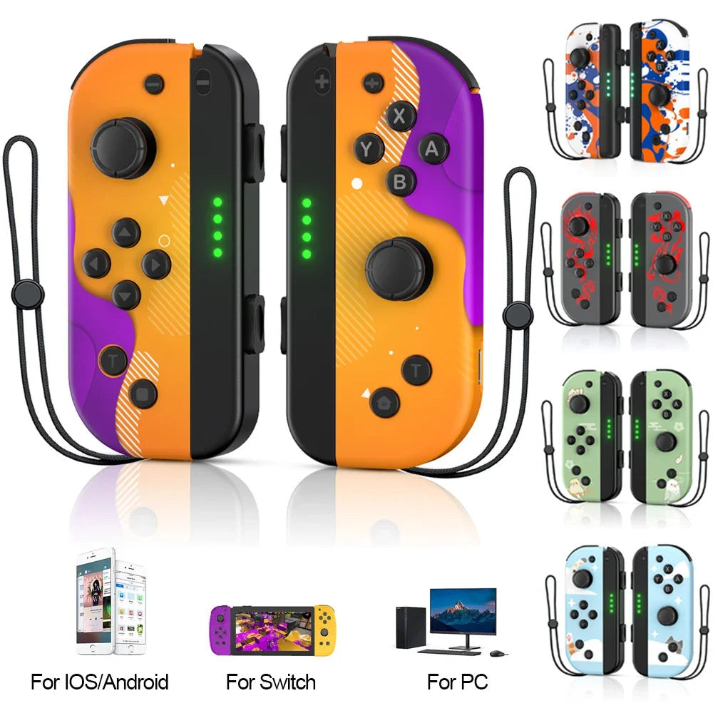 Colorful replacement Joy Con controllers and straps for Switch PC and mobile compatible gaming accessories online collection