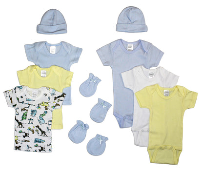 Emerald Clover newborn baby boy layette set, soft 7pc