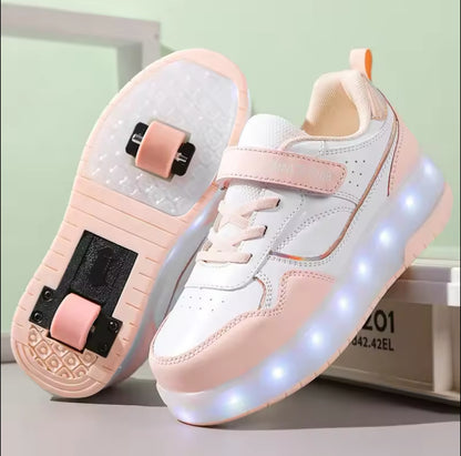 Children's shoes new roller skates walking shoes Children's sports shoes elementary school roller shoes flashing roller skates