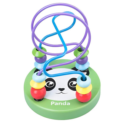 Mini Montessori Wooden Toys Kids Circles Bead Wire Maze Roller Coaster Toddler Early Educational Puzzles Toy for Children infant