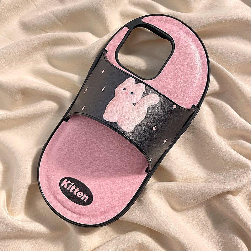 Zapatillas de perro de dibujos animados adecuadas para fundas de iPhone.