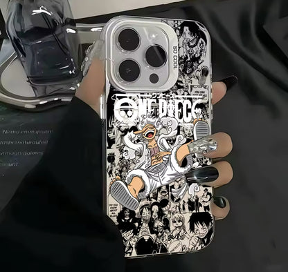 路飞第四第五档海贼王手机壳适用于iPhone 15 14 13 12 11 Pro Max X XR 8 7 Plus 糖果色磨砂防震后盖