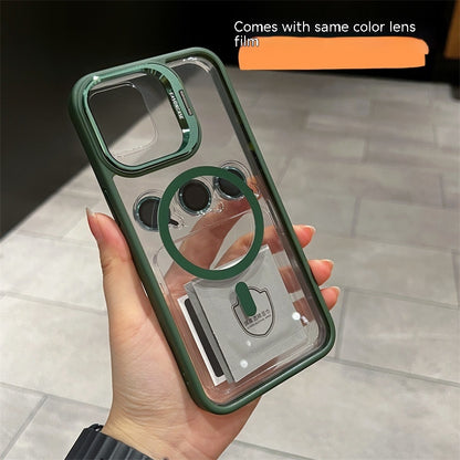 iphone 15 Lens Invisible Bracket Phone Case Magnetic Suction