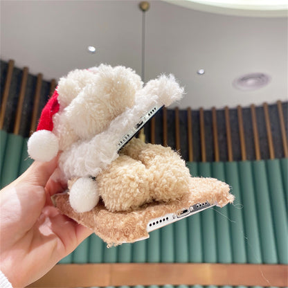 Iphone 15 Christmas Bear Plush Mobile Phone Case