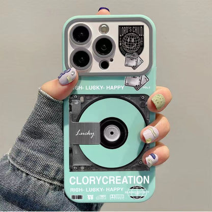 iphone 15 CD Record Large Window Drop-resistant Phone Case