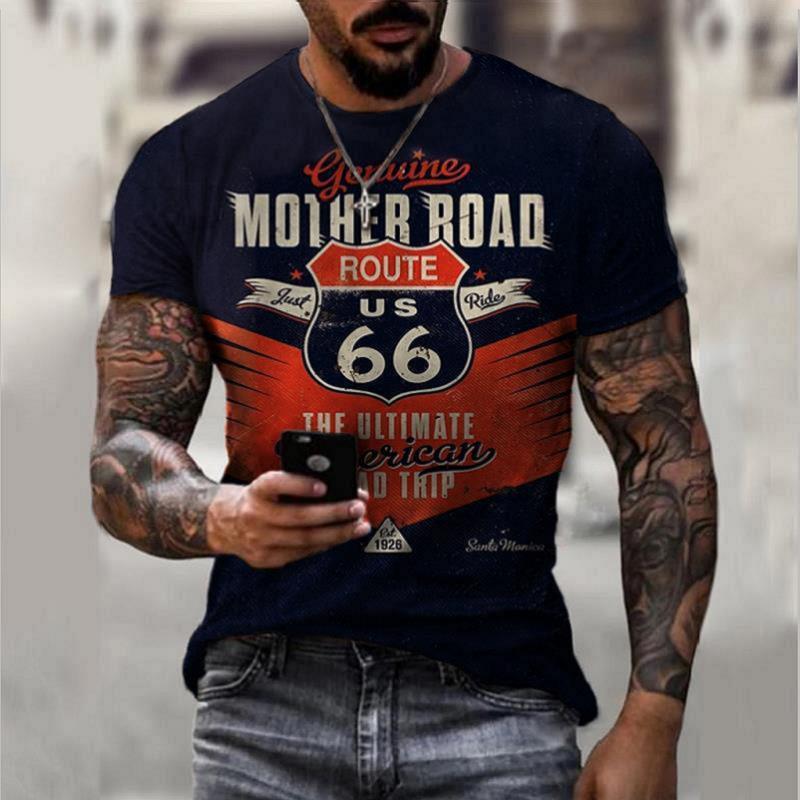 Camisetas retro de manga corta de verano para hombre.