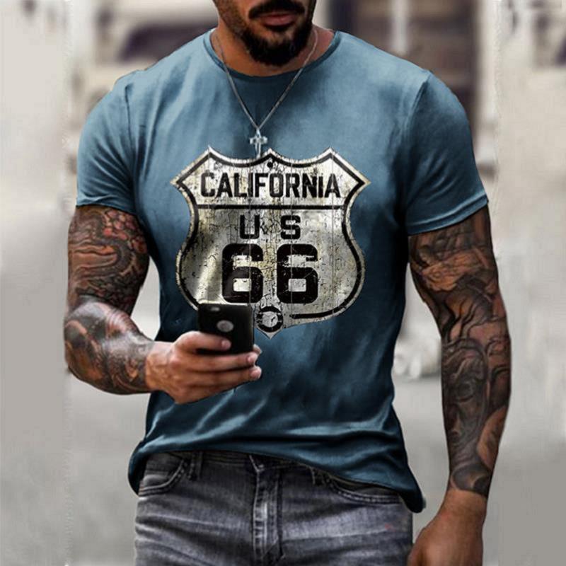 Camisetas retro de manga corta de verano para hombre.