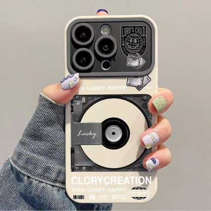 iphone 15 CD Record Large Window Drop-resistant Phone Case