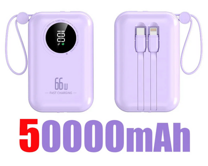 Power bank 50000mAh Large Capacity Power Bank 4 in 1 Fast Charging Powerbank Portable Battery Charger For iPhone Samsung Huawei