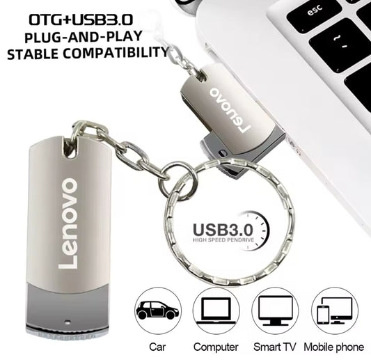 Lenovo-unidad Flash USB de 64TB, Pendrive de alta velocidad, 16TB, USB 3,0, 2TB, 4TB, memoria USB de 128GB, disco Flash USB para ordenador portátil