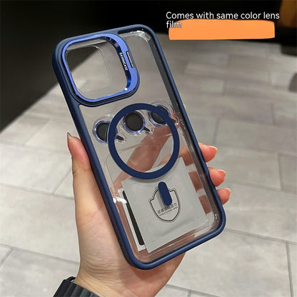 iphone 15 Lens Invisible Bracket Phone Case Magnetic Suction