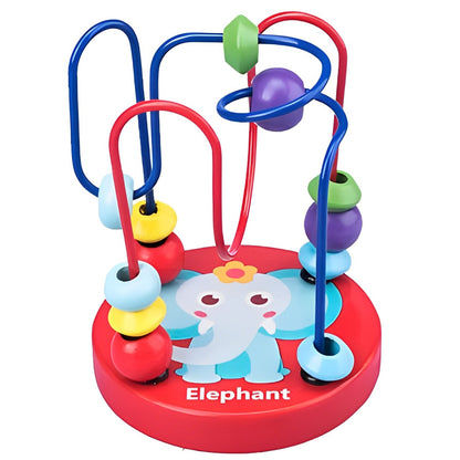 Mini Montessori Wooden Toys Kids Circles Bead Wire Maze Roller Coaster Toddler Early Educational Puzzles Toy for Children infant