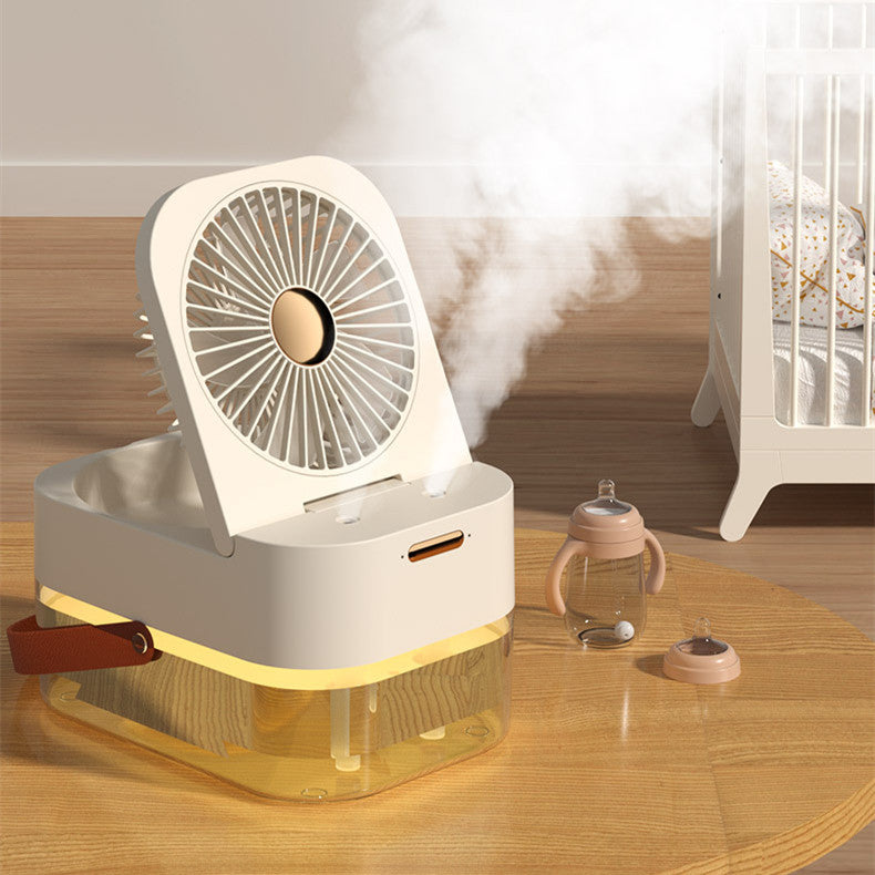 Humidificador, ventilador de pulverización, ventilador portátil, Enfriador de aire, humidificador de aire, ventilador USB, ventilador de escritorio con luz nocturna para electrodomésticos de verano