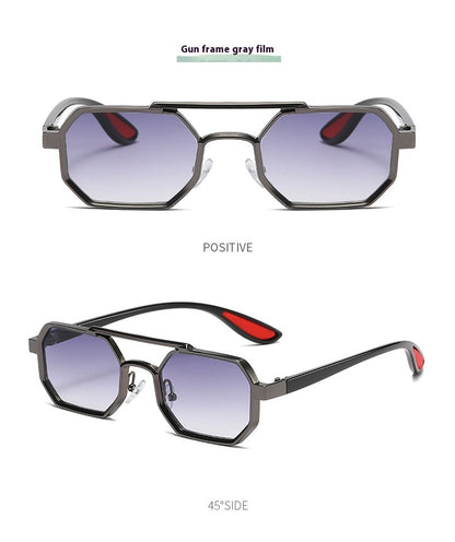 Fashion Metal Sunglasses Large Frame Sun-resistant Sunglasses
