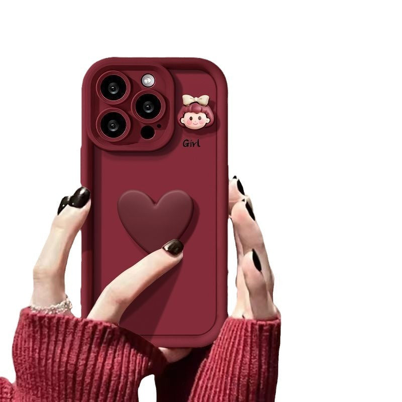 Funda para teléfono iPhone Wine Red Love Girl