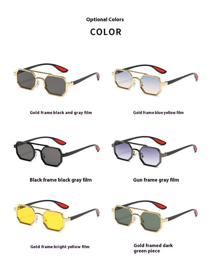 Fashion Metal Sunglasses Large Frame Sun-resistant Sunglasses