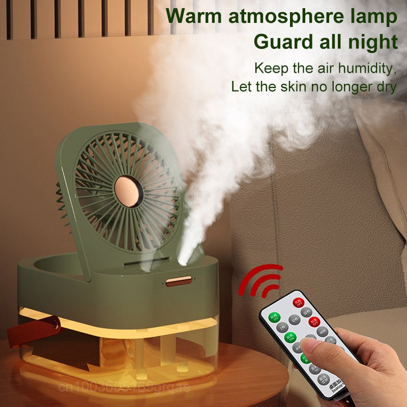 Humidificador, ventilador de pulverización, ventilador portátil, Enfriador de aire, humidificador de aire, ventilador USB, ventilador de escritorio con luz nocturna para electrodomésticos de verano