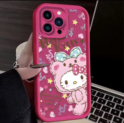 Hello Kittyyy Case for iPhone 14 15 Pro Max 13 12 11 X XS XR 7 8 Plus SE 2020 Silicone Shockproof Cover