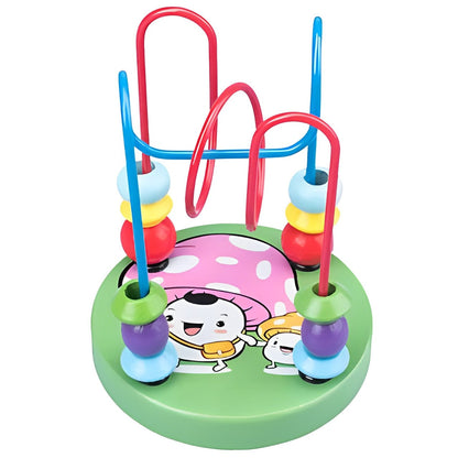 Mini Montessori Wooden Toys Kids Circles Bead Wire Maze Roller Coaster Toddler Early Educational Puzzles Toy for Children infant