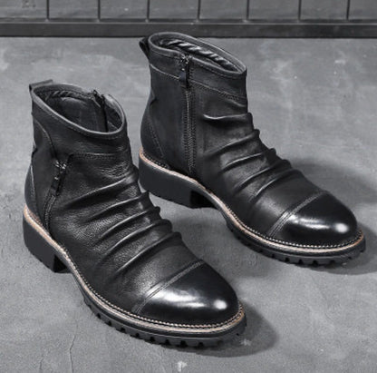 Leather shoes for men cowboy shoes  Martin boots