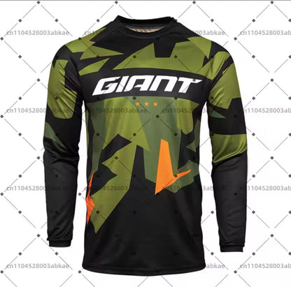 Giant Mountain Bike Jersey MTB Enduro off Road Shirt Downhill Sportswear Motorcycle T-shirt Long Sleeve Riding T-shirt