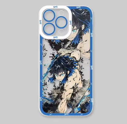 Cartoon Demon Slayer Phone Case For iPhone 16 15 14 13 12 11 Pro Max X XR XS 7 8 Plus SE 2020 Matte Hard Shockproof Back Cover