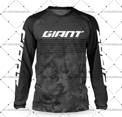 Giant Mountain Bike Jersey MTB Enduro off Road Shirt Downhill Sportswear Motorcycle T-shirt Long Sleeve Riding T-shirt
