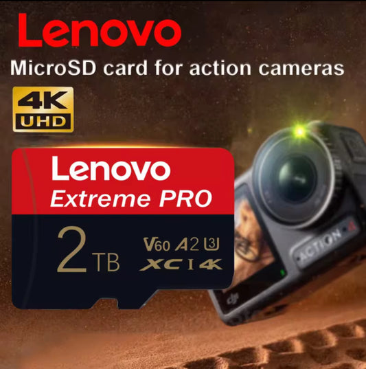 Tarjeta de memoria SD Lenovo 2TB, 1TB, tarjeta TF Class10 de alta velocidad, vídeo 4K Ultra HD, tarjeta SD A2, 128GB, 512GB, tarjeta TF para cámara de teléfono